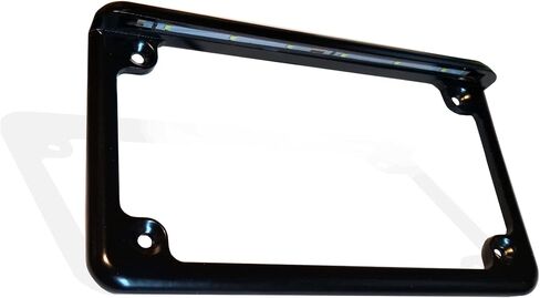 Complete Motorcycle License Plate Frame White LED 6" (Black) in Saudi Arabia