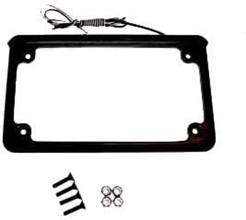 Complete Motorcycle License Plate Frame White LED 6" (Black) in Saudi Arabia