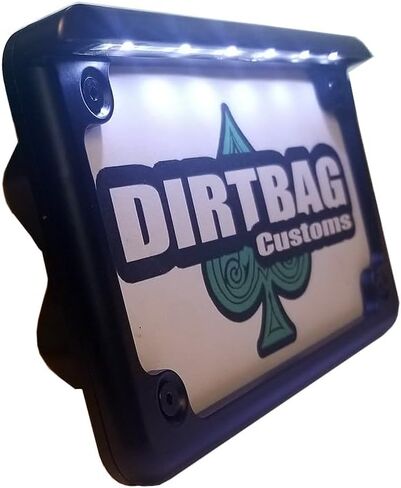 Complete Motorcycle License Plate Frame White LED 6" (Black) in Saudi Arabia