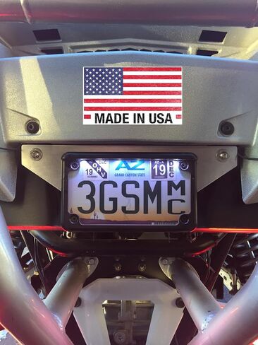 Complete Motorcycle License Plate Frame White LED 6" (Black) in Saudi Arabia