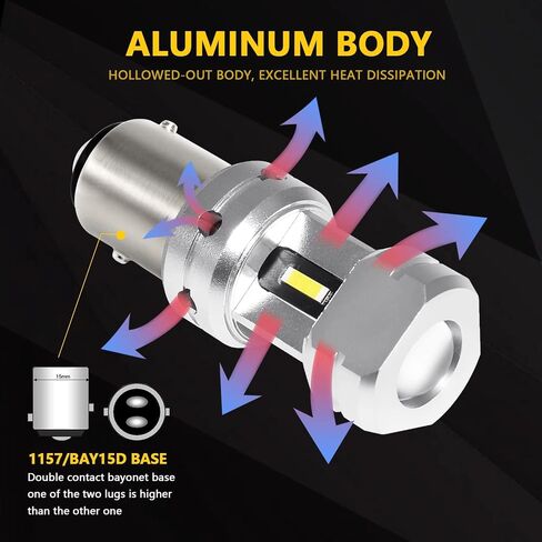 PHINLION 1157 7528 مصباح إشارة الانعطاف العنبر LED فائق السطوع 2057 2357 2397 3496 لمبة LED للوميض وأضواء وقوف السيارات، أصفر كهرماني in Kuwait