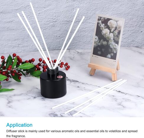 MECCANIXITY Fiber Reed Diffuser Sticks 180x4mm for Aroma Fragrance Essential Oil, Black Pack of 100 in Kuwait