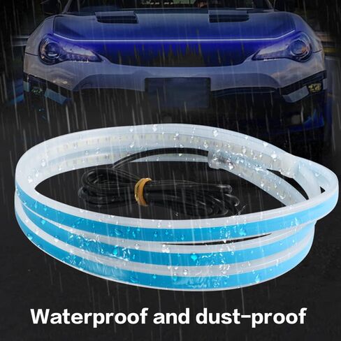 Car Hood Light Strip,Universal 12V Car Hood Daytime Running Light Strip,60 Inch Engine Hood Guide Decorative Light Bar,Waterproof Flexible LED Auto Decorative (White, 60 inch) in Saudi Arabia