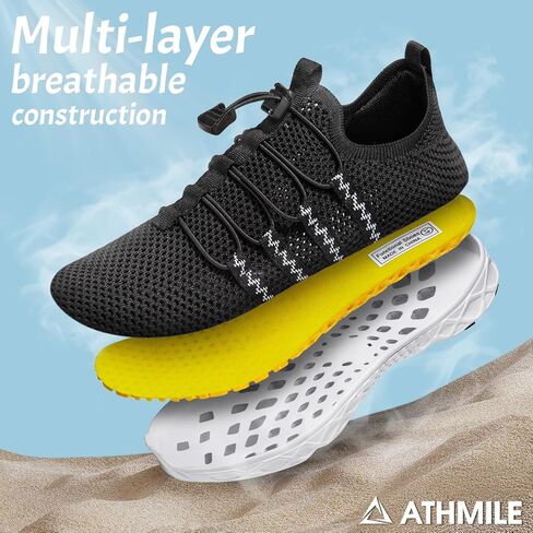أحذية ماء من ATHMILE للرجال والنساء أحذية النهر للبالغين للسباحة على الشاطئ وبحيرة حمام السباحة جوارب مائية حافي القدمين سريعة الجفاف للتنزه سيرًا على الأقدام وركوب الأمواج والتجديف in Kuwait