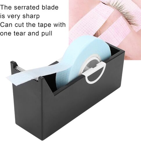 Eyelash Tape Dispenser, Eyelash Extension Tape Dispenser Holder Portable Desktop Tape Cutter for Home Salon Eyelash Extensions Supplies(Black) in Saudi Arabia
