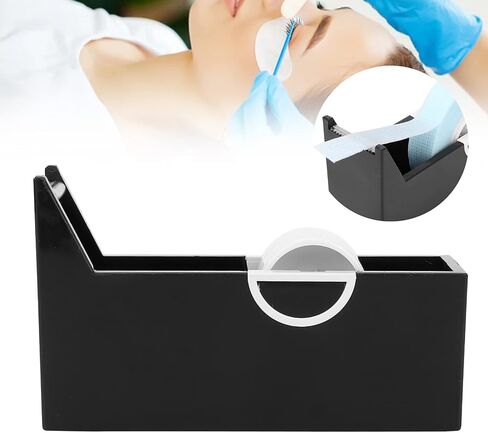 Eyelash Tape Dispenser, Eyelash Extension Tape Dispenser Holder Portable Desktop Tape Cutter for Home Salon Eyelash Extensions Supplies(Black) in Saudi Arabia