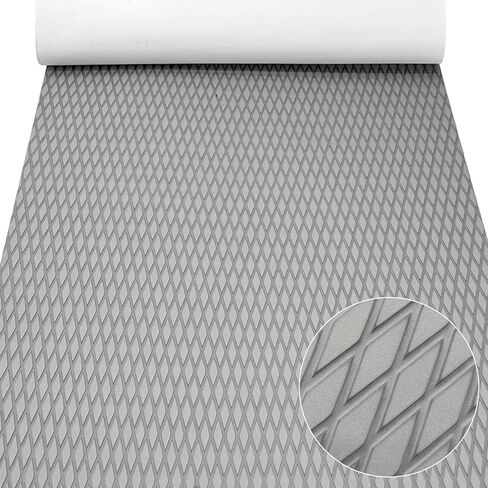 EVA Foam Boat Decking Flooring 23 x 94 Inches Universal DIY Surfboard Traction Pad Trimmable Sheet for Boat Kayak Yacht SUP Board Canoe RV Pool Non-Slip Self-Adhesive, Grey Rhombus Texture in Kuwait