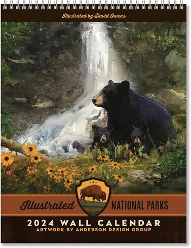 Americanflat 2024 Calendar - National Park Calendar 2024 Artwork Designed by David Owens - Large Wall Calendar with Monthly Format - Hanging Monthly Calendar Planner - 10x26 Inches When Open in Saudi Arabia
