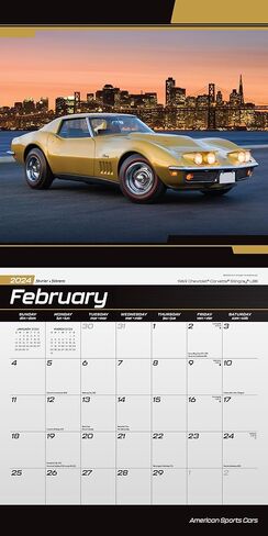 تقويم السيارات الرياضية الأمريكية 2024 - حزمة تقويم حائط السيارات الرياضية الفاخرة 2024 مع أكثر من 100 ملصق تقويم (هدايا السيارات الغريبة، واللوازم المكتبية) in Kuwait