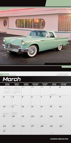 تقويم السيارات الرياضية الأمريكية 2024 - حزمة تقويم حائط السيارات الرياضية الفاخرة 2024 مع أكثر من 100 ملصق تقويم (هدايا السيارات الغريبة، واللوازم المكتبية) in Kuwait