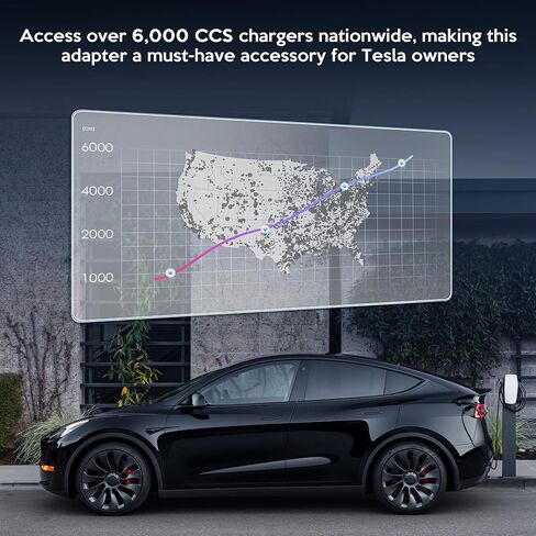 محول CCS لـ Tesla، CCS1 إلى محول شاحن Tesla لطراز Tesla 3، Y، S، X، 250kW/300A/500V DC سريع CCS إلى محول Tesla هدايا لأصحاب Tesla in Kuwait