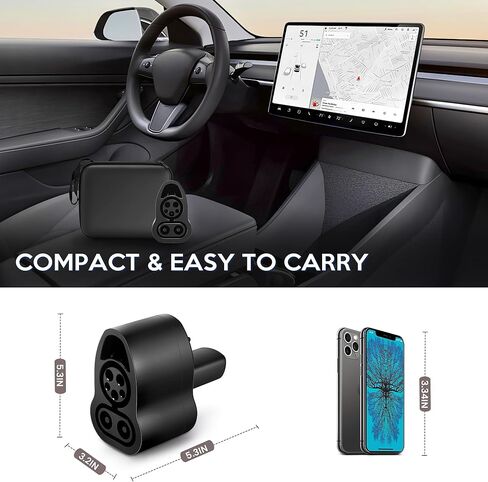 محول CCS لـ Tesla، CCS1 إلى محول شاحن Tesla لطراز Tesla 3، Y، S، X، 250kW/300A/500V DC سريع CCS إلى محول Tesla هدايا لأصحاب Tesla in Kuwait