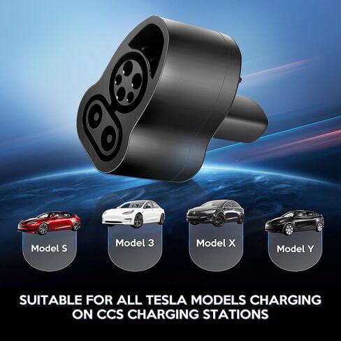 محول CCS لـ Tesla، CCS1 إلى محول شاحن Tesla لطراز Tesla 3، Y، S، X، 250kW/300A/500V DC سريع CCS إلى محول Tesla هدايا لأصحاب Tesla in Kuwait