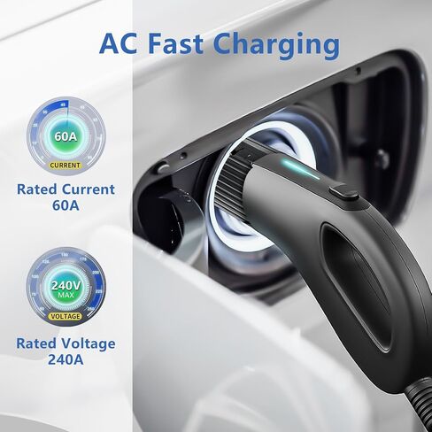 J1772 Adapter, Max 60A 250V with Security Lock, Safety Certified Charger Adapter Fit for J1772 EVs, Destination Charger Mobile Connector Wall Connector in Saudi Arabia
