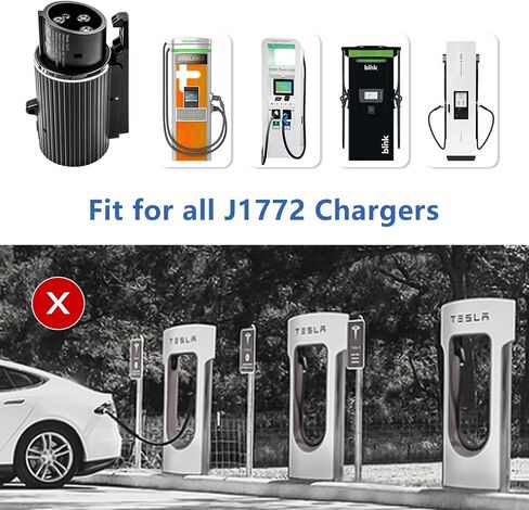 J1772 Adapter, Max 60A 250V with Security Lock, Safety Certified Charger Adapter Fit for J1772 EVs, Destination Charger Mobile Connector Wall Connector in Saudi Arabia