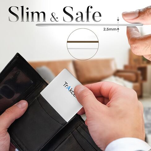 (2024) Thin Wallet Tracker Card - Smart Bluetooth Tracker, Compatible with iOS & Android, IP67 Waterproof Wallet Tracker Up to 260 ft Range - Phone Tracker -White in Saudi Arabia