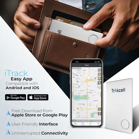 (2024) Thin Wallet Tracker Card - Smart Bluetooth Tracker, Compatible with iOS & Android, IP67 Waterproof Wallet Tracker Up to 260 ft Range - Phone Tracker -White in Saudi Arabia