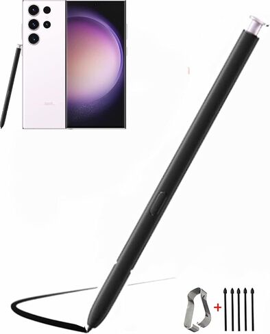 قلم بديل S23 Ultra Stylus لجهاز Galaxy S23 Ultra 5G، قلم لمس S23 Ultra S Pen (بدون أسنان زرقاء) + أطراف/أطراف (لافندر) in Kuwait
