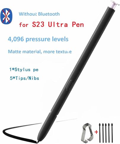 قلم بديل S23 Ultra Stylus لجهاز Galaxy S23 Ultra 5G، قلم لمس S23 Ultra S Pen (بدون أسنان زرقاء) + أطراف/أطراف (لافندر) in Kuwait