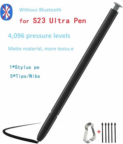 قلم بديل S23 Ultra Stylus لجهاز Galaxy S23 Ultra 5G، قلم لمس S23 Ultra S Pen (بدون أسنان زرقاء) + أطراف/أطراف (لافندر) in Kuwait
