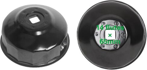 MOTO4U 64mmx14 Flute Oil Filter Cap Wrench,3-8 inch Drive,Oil Filter Cap Removal Socket Tool for 2.5-5.7L Engine,Low-Profile Design in Saudi Arabia