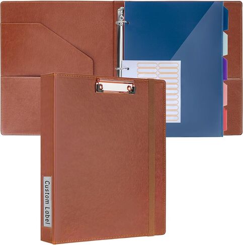 حافظة HAUTOCO مقاس 1 بوصة و3 حلقات مع حافظة لحجم الحروف 11 × 8.5 بوصة، منظم مجلد الحافظة الشخصية مع 5 مجلدات فواصل، مجلد دائري من جلد البولي يوريثان للمدرسة المكتبية، أسود in Kuwait