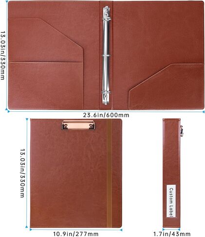 حافظة HAUTOCO مقاس 1 بوصة و3 حلقات مع حافظة لحجم الحروف 11 × 8.5 بوصة، منظم مجلد الحافظة الشخصية مع 5 مجلدات فواصل، مجلد دائري من جلد البولي يوريثان للمدرسة المكتبية، أسود in Kuwait