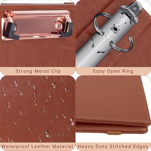 حافظة HAUTOCO مقاس 1 بوصة و3 حلقات مع حافظة لحجم الحروف 11 × 8.5 بوصة، منظم مجلد الحافظة الشخصية مع 5 مجلدات فواصل، مجلد دائري من جلد البولي يوريثان للمدرسة المكتبية، أسود in Kuwait