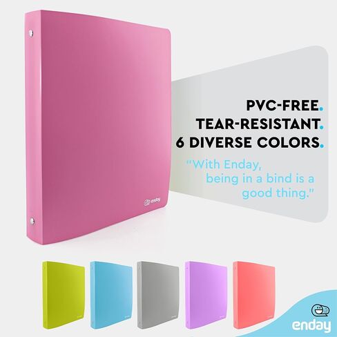 1 Inch Binders 3 Ring Soft Plastic Flexible Cover – by Enday (2, RED) in Saudi Arabia