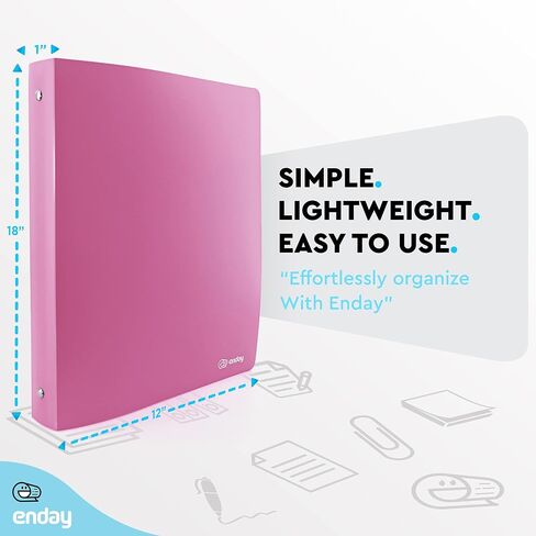 1 Inch Binders 3 Ring Soft Plastic Flexible Cover – by Enday (2, RED) in Saudi Arabia