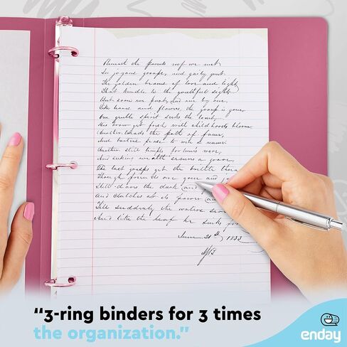 1 Inch Binders 3 Ring Soft Plastic Flexible Cover – by Enday (2, RED) in Saudi Arabia