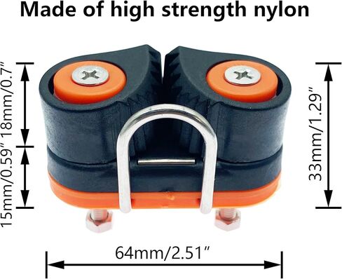 كام المربط مع حلقة رائدة، معدات المراكب الشراعية المتقدمة، معدات البيلاتيس قارب حبل الدخول السريع سلك الإبحار Fairlead (برتقالي، قطعتان) in Kuwait