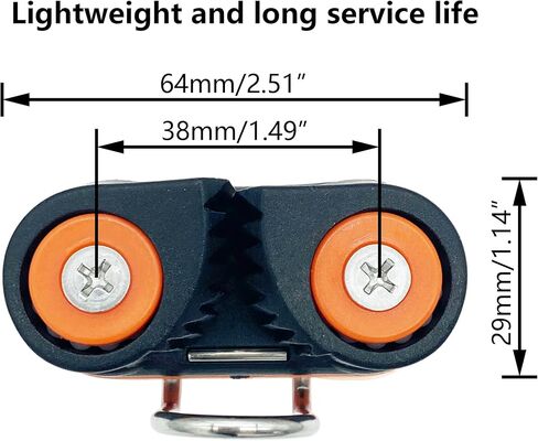 كام المربط مع حلقة رائدة، معدات المراكب الشراعية المتقدمة، معدات البيلاتيس قارب حبل الدخول السريع سلك الإبحار Fairlead (برتقالي، قطعتان) in Kuwait