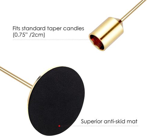 Candle Holders,Set of 6 Candlestick Holders for Taper Candles, Brass Gold Black Modern Decorative Candle Stick Holder for Table, Mantel, Wedding, Dinning, Party(Candles are not Included) in Saudi Arabia