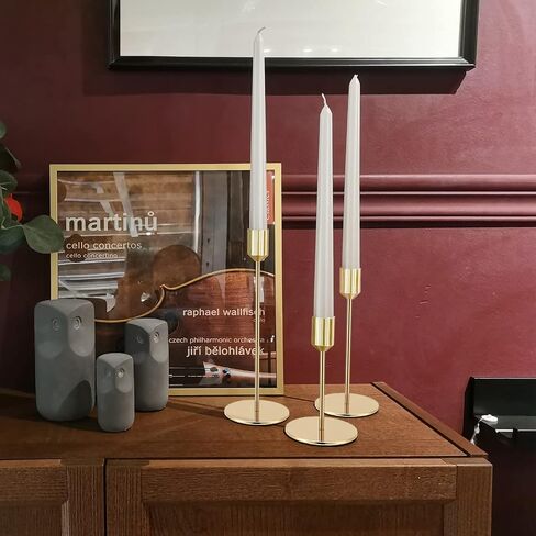 Candle Holders,Set of 6 Candlestick Holders for Taper Candles, Brass Gold Black Modern Decorative Candle Stick Holder for Table, Mantel, Wedding, Dinning, Party(Candles are not Included) in Saudi Arabia