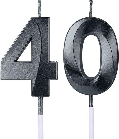 شموع عيد الميلاد الأربعين الحمراء للكعك، عدد 40 4 شمعة لامعة لتزيين حفلات الزفاف والذكرى السنوية in Kuwait