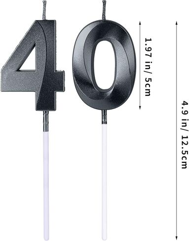 شموع عيد الميلاد الأربعين الحمراء للكعك، عدد 40 4 شمعة لامعة لتزيين حفلات الزفاف والذكرى السنوية in Kuwait