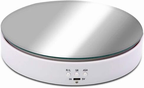 Motorized Rotating Stand, 7.67Inch Max Loading 22Lb Battery USB Use Display Turntable for Jewelry Cake 3D Curing Resin Prints Spinner Shelf (White) in Kuwait