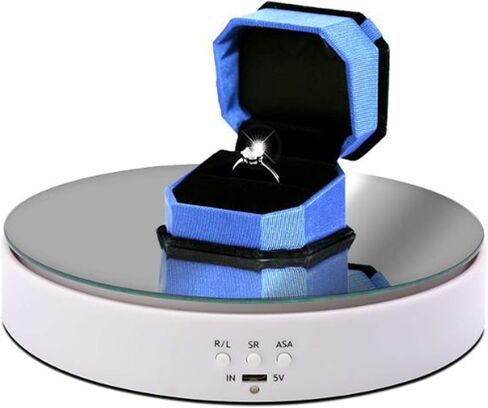 Motorized Rotating Stand, 7.67Inch Max Loading 22Lb Battery USB Use Display Turntable for Jewelry Cake 3D Curing Resin Prints Spinner Shelf (White) in Kuwait