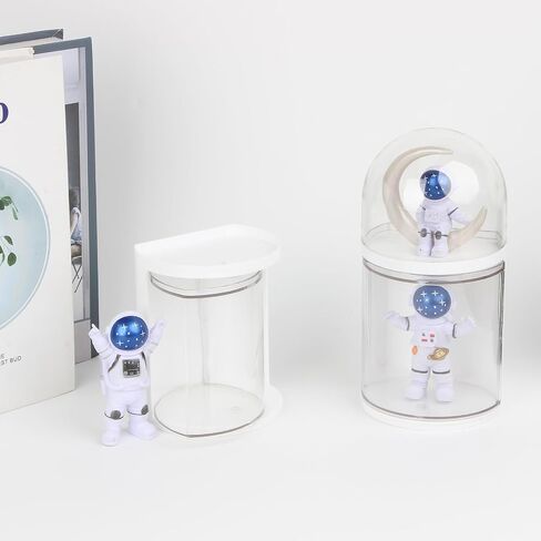 3-Tiers Clear Display Riser Case for Collectibles Figures Props, Action Figures Showcase Stand with White Base, Round Wall Mounted Display Box for Figurine Doll Toys Jewelry Organization in Saudi Arabia