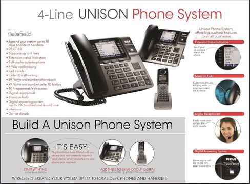 نظام هاتف RCA Unison DECT 6.0 مع محطة قاعدة واحدة وسماعتين لاسلكيتين in Saudi Arabia