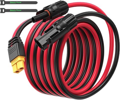 موصل شمسي 10أقدام إلى كابل تمديد محول XT60، لوحة شمسية 12AWG إلى كابل تمديد شحن XT60 للوحة شمسية قابلة للطي RV، محطة طاقة محمولة، مولد للطاقة الشمسية (قطعة واحدة) in Kuwait
