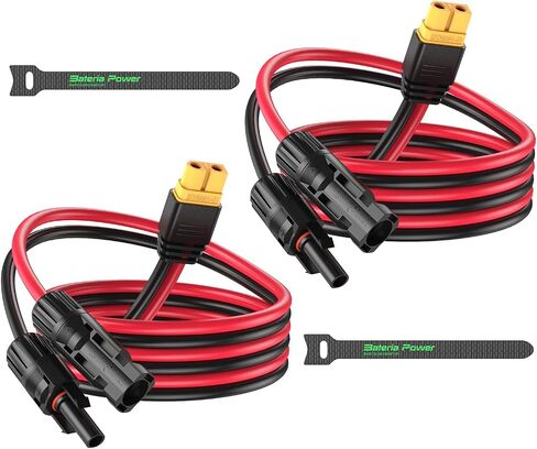 موصل شمسي 10أقدام إلى كابل تمديد محول XT60، لوحة شمسية 12AWG إلى كابل تمديد شحن XT60 للوحة شمسية قابلة للطي RV، محطة طاقة محمولة، مولد للطاقة الشمسية (قطعة واحدة) in Kuwait