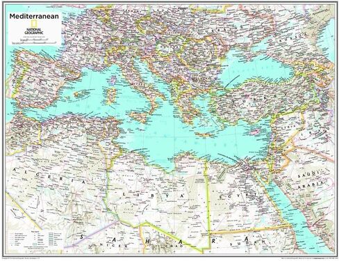 National Geographic Maps: Mediterranean Region Wall Map - Compact - 21 x 16 inches in Saudi Arabia