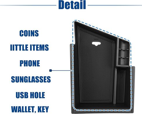 ACROPIX Front Center Console Organizer Tray Fit for for Hyundai Elantra - Pack of 1 Black in Saudi Arabia