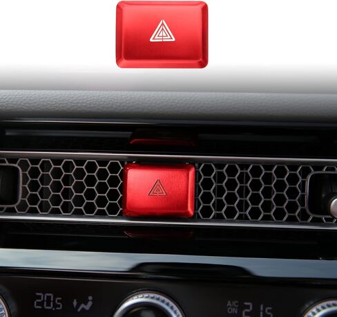 CKE لهوندا سيفيك 2022 2023 2024 لهوندا CRV HRV Accord 2023 2024 ملحقات لوحة القيادة المركزية للسيارة وحدة التحكم المركزية بفتحة تهوية تحذيرية من خطر الضوء غطاء زر الضغط - أحمر in Kuwait