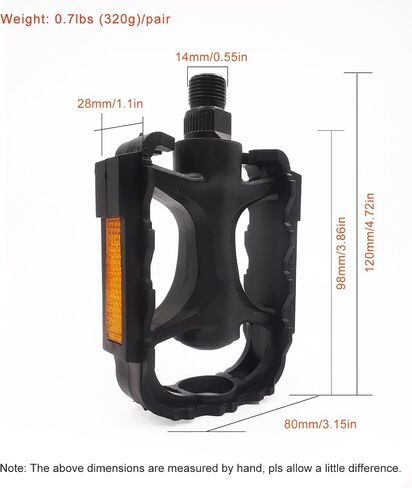 UPANBIKE Bike Pedals Universal Plastic Road Bike Pedals 9/16 Inch Mountain Bike Pedals Flat Platform with Reflector for Road Bike MTB in Saudi Arabia