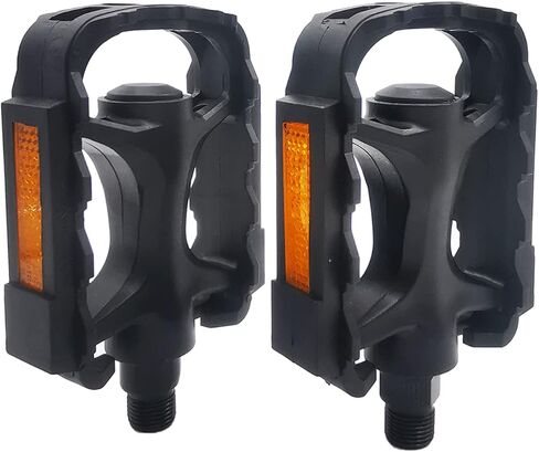 UPANBIKE Bike Pedals Universal Plastic Road Bike Pedals 9/16 Inch Mountain Bike Pedals Flat Platform with Reflector for Road Bike MTB in Saudi Arabia