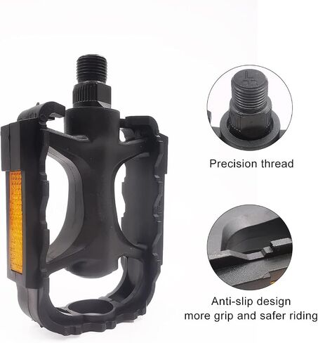 UPANBIKE Bike Pedals Universal Plastic Road Bike Pedals 9/16 Inch Mountain Bike Pedals Flat Platform with Reflector for Road Bike MTB in Saudi Arabia