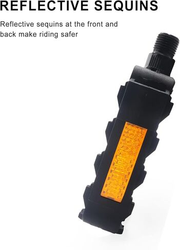 UPANBIKE Bike Pedals Universal Plastic Road Bike Pedals 9/16 Inch Mountain Bike Pedals Flat Platform with Reflector for Road Bike MTB in Saudi Arabia